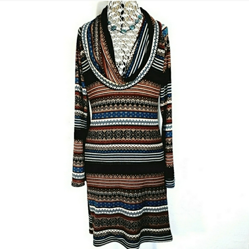 Boho Western Tribal Print Midi Dress